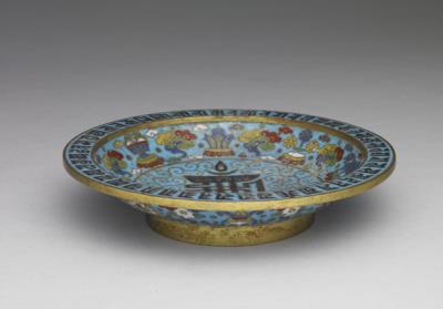 图片[2]-Copper dish in cloisonne enamels, Qing dynasty, Qianlong reign (1736-1795)-China Archive